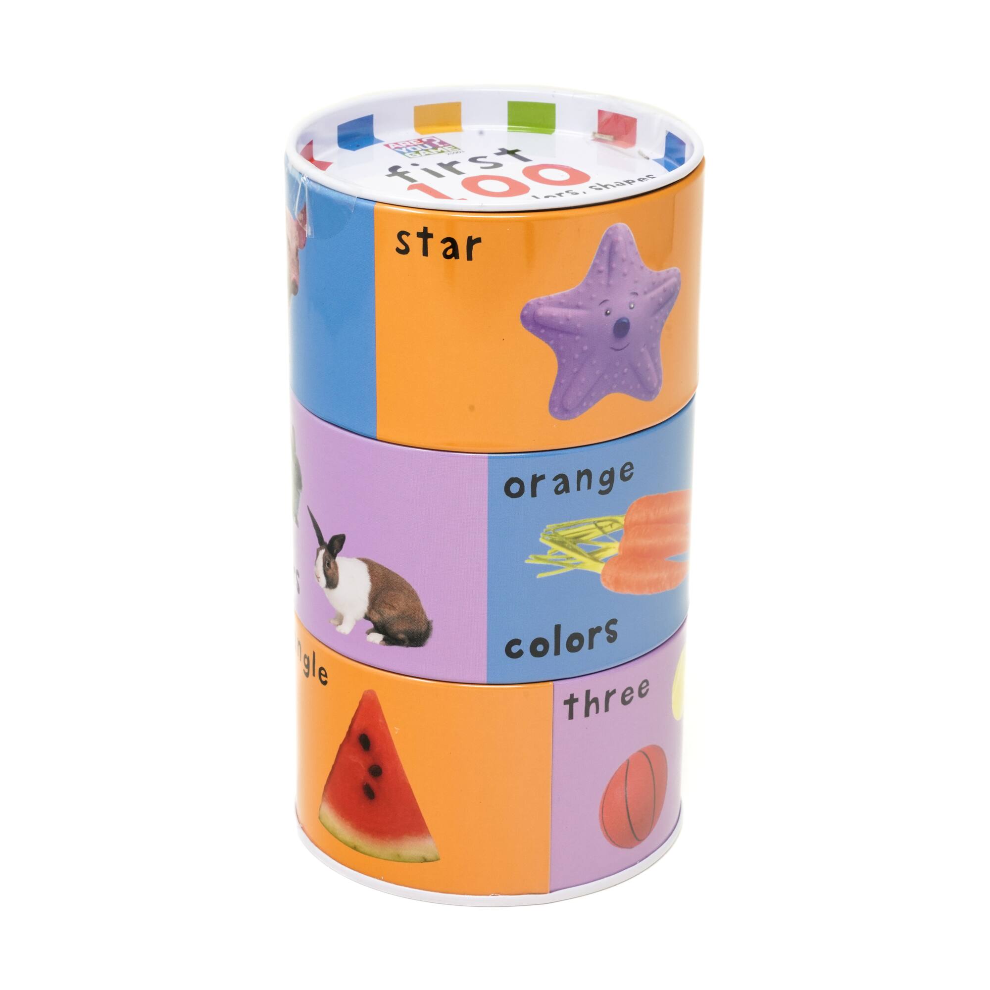 First 100 Numbers, Colors, Shapes Mix & Match Puzzle Tin: 24 Pcs